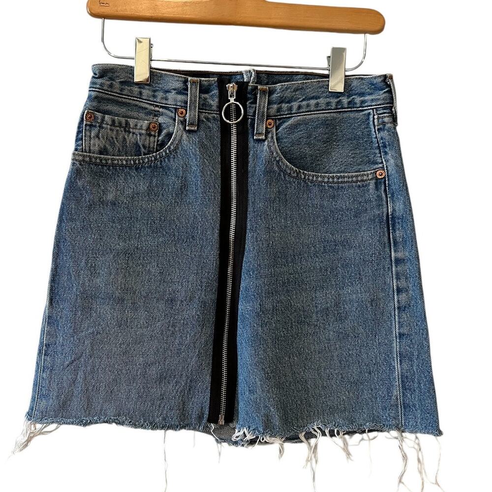 Urban Outfitters x Levis 501 Urban Renewal Upcycled Denim Jean Mini Skirt